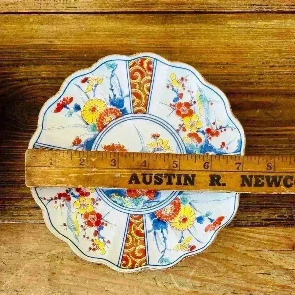Vintage Japanese Midcentury Modern Plates, set of 2. Arita Fine China & Mann - Picture 7 of 7